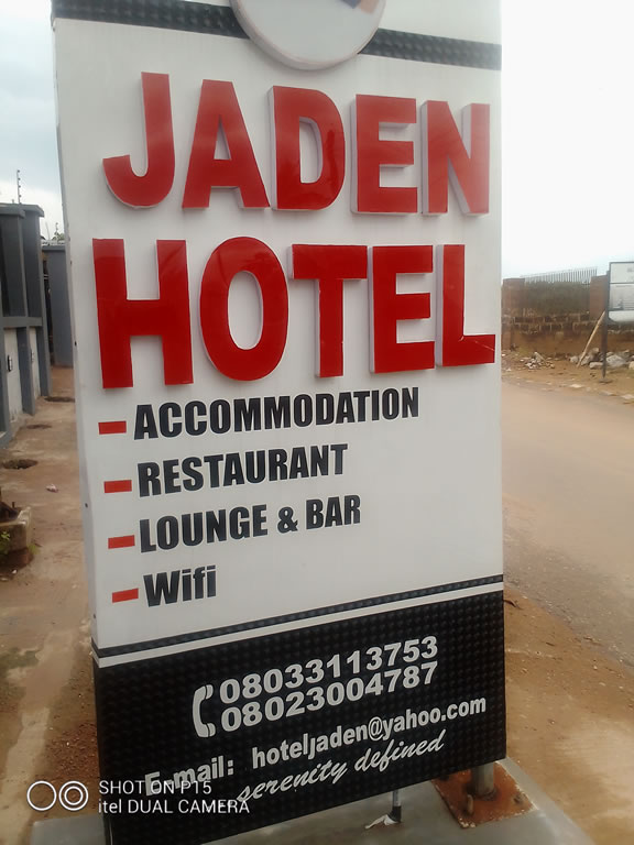 Jaden Hotel Sign Post